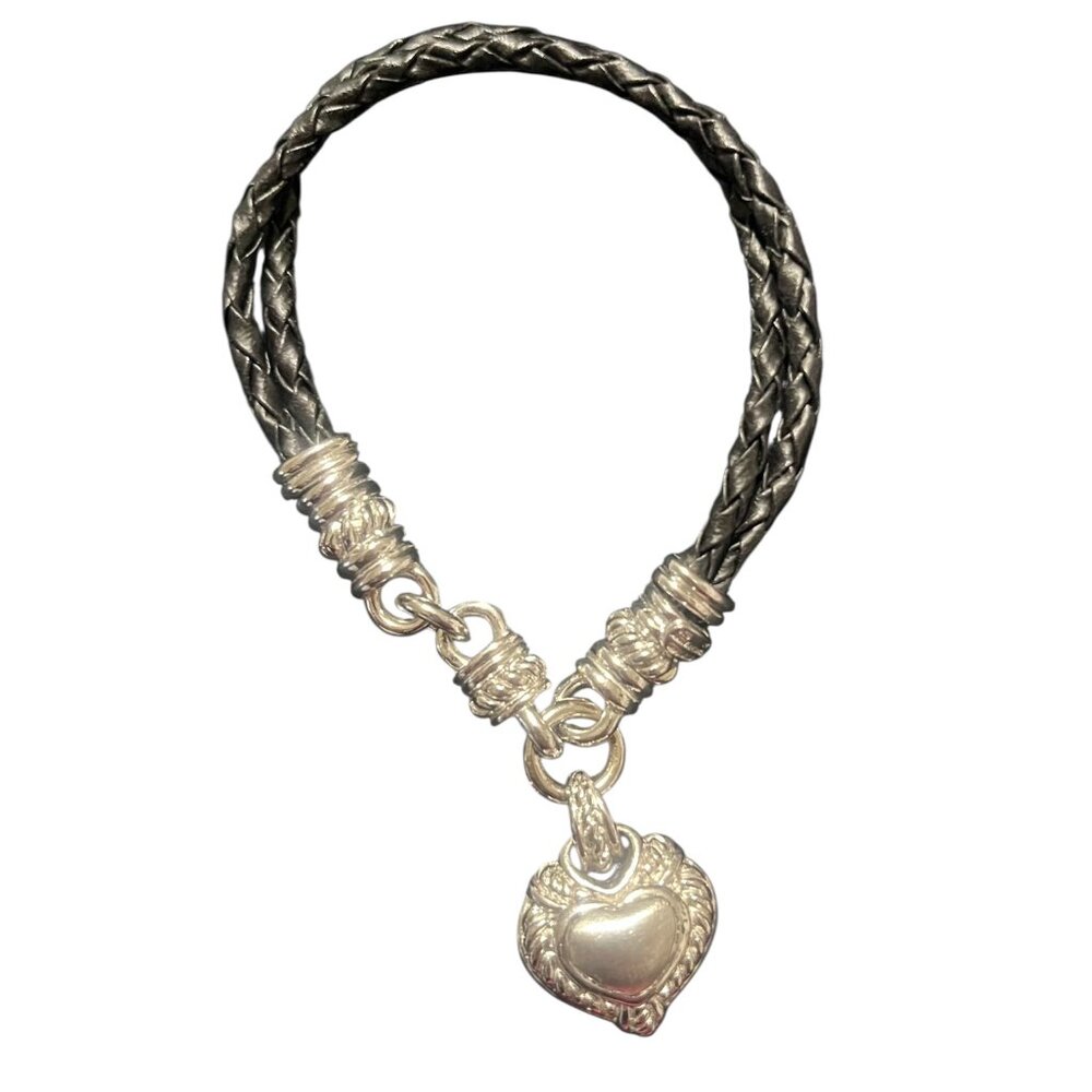 Judith Ripka Sterling Silver Crystal Leather Magnetic Bracelet - Picture 4 of 4